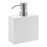 room360 New York RSP008WHT22 11 oz. Snow Soap Dispenser with Mirrored Stainless Pump Top - 6/Case