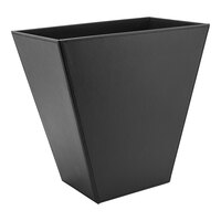 room360 London RWA018BKL21 12 Qt. Black Faux Leather Slender Flare Wastebasket - 4/Pack