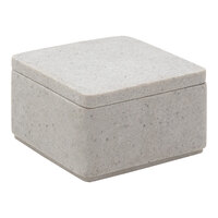 room360 Seattle 4" x 4" Composite Stone Storage Jar with Lid RJR025GYR22 - 6/Pack