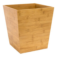 Room360 Bali RWA003BBB21 14 Qt. Natural Bamboo Flare Wastebasket - 4/Pack