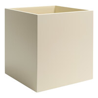 room360 Morocco RWA010GYW10 11.5 Qt. Beige Resin Cube Wastebasket - 2/Pack