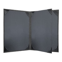 H. Risch, Inc. HAR-4V Harley 5 1/2" x 8 1/2" Customizable Charcoal 4 View Menu Cover