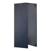 H. Risch, Inc. HAR-3V Harley 4 1/4" x 14" Customizable Navy 3 View Menu Cover