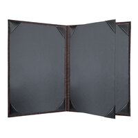 H. Risch, Inc. HAR-4V Harley 5 1/2" x 8 1/2" Customizable Brown 4 View Menu Cover