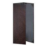 H. Risch, Inc. HAR-3V Harley 4 1/4" x 14" Customizable Brown 3 View Menu Cover