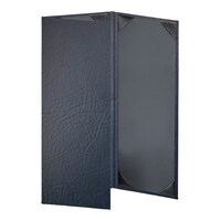 H. Risch, Inc. HAR-3V Harley 4 1/4" x 11" Customizable Navy 3 View Menu Cover