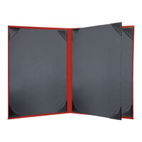 H. Risch, Inc. HAR-4V Harley 8 1/2" x 11" Customizable Red 4 View Menu Cover