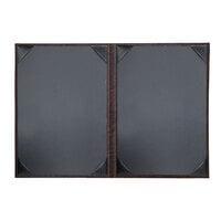 H. Risch, Inc. HAR-2V Harley 5 1/2" x 8 1/2" Customizable Brown 2 View Menu Cover