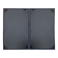 H. Risch, Inc. HAR-2V Harley 8 1/2" x 14" Customizable Navy 2 View Menu Cover