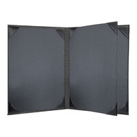 H. Risch, Inc. HAR-4V Harley 8 1/2" x 11" Customizable Charcoal 4 View Menu Cover