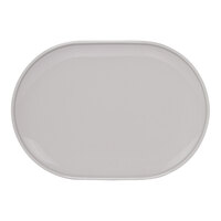 Front of the House Bevel 11" x 7" Stone Oval Porcelain Plate - 6/Case