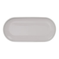 Front of the House Bevel 11" x 5" Stone Oval Porcelain Plate - 12/Case