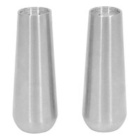 Front of the House Bevel 3 oz. Brushed Stainless Steel Salt & Pepper Shaker Set - 6/Case