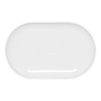 Front of the House Bevel 11" x 7" White Oval Porcelain Plate - 6/Case