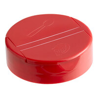 53/485 Red Dual-Flapper Induction-Lined Spice Lid with 7 Holes - 850/Case