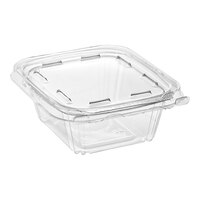 Inline Plastics Safe-T-Fresh 12 oz. Tamper-Resistant, Tamper-Evident Rectangular Hinged Container with Flat Lid - 240/Case