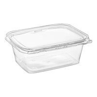 Inline Plastics Safe-T-Fresh 32 oz. Tamper-Resistant, Tamper-Evident Rectangular Hinged Container with Flat Lid - 200/Case