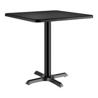 Lancaster Table & Seating 30" x 30" Square Thermo-Formed MDF Standard Height Table with Black Wood Finish