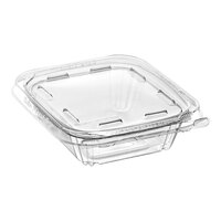 Inline Plastics Safe-T-Fresh 8 oz. Tamper-Resistant, Tamper-Evident Rectangular Hinged Container with Flat Lid - 240/Case