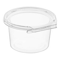 Inline Plastics Safe-T-Fresh 16 oz. Tamper-Resistant, Tamper-Evident Round Hinged Container with Flat Lid - 300/Case