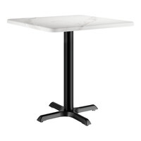 Lancaster Table & Seating 30" x 30" Square Thermo-Formed MDF Standard Height Table with White Marble Finish