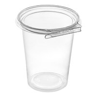 Inline Plastics Safe-T-Fresh 32 oz. Tamper-Resistant, Tamper-Evident Round Hinged Container with Flat Lid - 240/Case