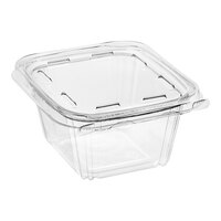 Inline Plastics Safe-T-Fresh 16 oz. Tamper-Resistant, Tamper-Evident Rectangular Hinged Container with Flat Lid - 240/Case