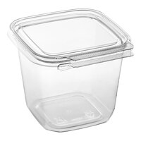 Inline Plastics Safe-T-Fresh 24 oz. Tamper-Resistant, Tamper-Evident Square Hinged Container with Flat Lid - 264/Case