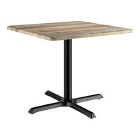 Lancaster Table & Seating 36" x 36" Square Thermo-Formed MDF Standard Height Table with Barnwood Finish