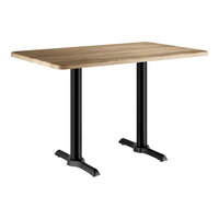 Lancaster Table & Seating 30" x 48" Rectangular Thermo-Formed MDF Standard Height Table with Gray Wood Finish