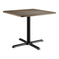 Lancaster Table & Seating 36" x 36" Square Thermo-Formed MDF Standard Height Table with Dark Walnut Finish