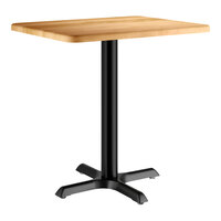 Lancaster Table & Seating 24" x 30" Rectangular Thermo-Formed MDF Standard Height Table with Maple Finish