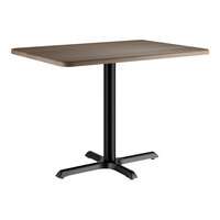 Lancaster Table & Seating 30" x 42" Rectangular Thermo-Formed MDF Standard Height Table with Dark Walnut Finish