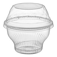 Choice 8 oz. Clear Plastic Dessert Cup with Low Dome Lid - 50/Pack