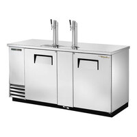 True TDD-3-S-HC 2 Single Tap Kegerator Beer Dispenser - Stainless Steel, (3) 1/2 Keg Capacity