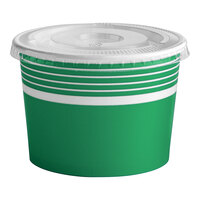 Choice 12 oz. Green Paper Frozen Yogurt / Food Cup with Flat Lid - 50/Case