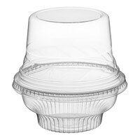 Choice 5 oz. Clear Plastic Dessert Cup with Tall Dome Lid - 50/Pack