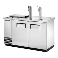 True TDD-2CT-S-HC 2 Single Tap Club Top Kegerator Beer Dispenser - Stainless Steel, (2) 1/2 Keg Capacity