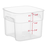 Cambro CamSquares® FreshPro 6 Qt. Translucent Square Polypropylene Food Storage Container