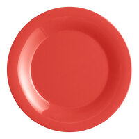 Acopa Foundations 11 3/4" Orange Wide Rim Melamine Plate - 12/Pack