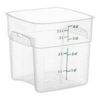 Cambro CamSquares® FreshPro 4 Qt. Translucent Square Polypropylene Food Storage Container