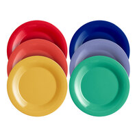 Acopa Foundations 11 3/4" Assorted Colors Wide Rim Melamine Plate - 72/Case