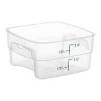 Cambro CamSquares® FreshPro 2 Qt. Translucent Square Polypropylene Food Storage Container