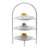 Hepp by BauscherHepp Neutral 9 5/8" x 16 3/16" 3-Tier Stainless Steel Multi-Purpose Display Stand