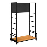 Rosseto Modulite Black Shelving Cart Frame with Bamboo Base MC-BASE