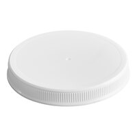 110/400 White Ribbed Plastic Cap with Foam Liner - 100/Pack