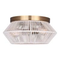 Canarm Willow Gold Flush Mount Light with White String Shade - 120V, 60W