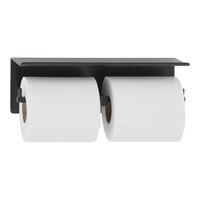 Bobrick B-540.MBLK Surface-Mounted Matte Black Multi Roll Toilet Tissue Dispenser and Utility Shelf with Upward Return Front Edge