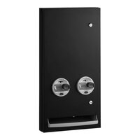 Bobrick B-370634.MBLK 25 TrimLineSeries Matte Black Semi-Recessed Napkin / Tampon Single Coin Vendor