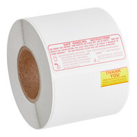 Toledo 2 5/8" x 4 1/4" White Safe Handling Pre-Printed Equivalent Scale Label Roll - 30/Case